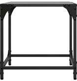 VidaXL Salontafels 2 st met zwart glazen blad 40x40x40 cm staal