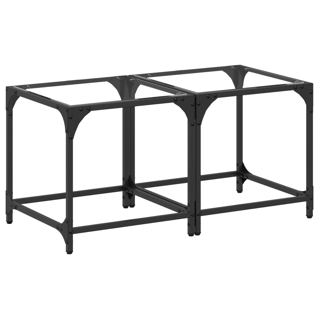 VidaXL Salontafels 2 st met transparant glazen blad 40x40x40 cm staal