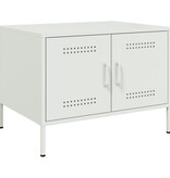 VidaXL Salontafel 68x50x50,5 cm koudgewalst staal wit