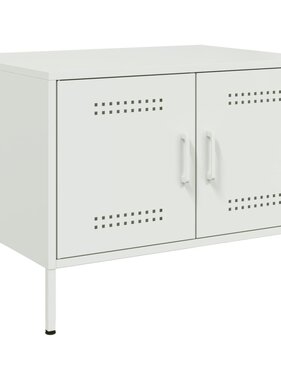 VidaXL Salontafel 68x50x50,5 cm koudgewalst staal wit