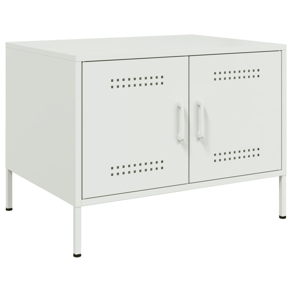 VidaXL Salontafel 68x50x50,5 cm koudgewalst staal wit