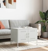 VidaXL Salontafel 68x50x50,5 cm koudgewalst staal wit
