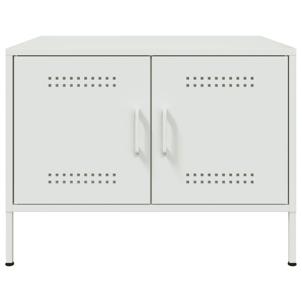 VidaXL Salontafel 68x50x50,5 cm koudgewalst staal wit