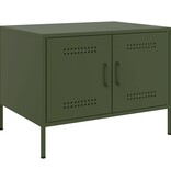 VidaXL Salontafel 68x50x50,5 cm koudgewalst staal olijfgroen