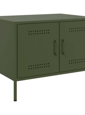 VidaXL Salontafel 68x50x50,5 cm koudgewalst staal olijfgroen