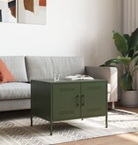 VidaXL Salontafel 68x50x50,5 cm koudgewalst staal olijfgroen