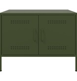 VidaXL Salontafel 68x50x50,5 cm koudgewalst staal olijfgroen