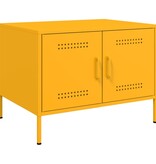 VidaXL Salontafel 68x50x50,5 cm koudgewalst staal mosterdgeel