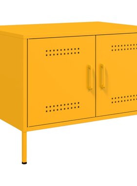 VidaXL Salontafel 68x50x50,5 cm koudgewalst staal mosterdgeel