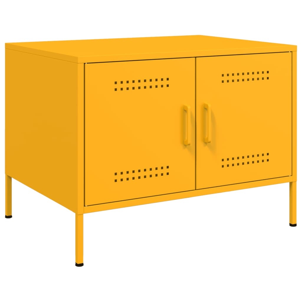 VidaXL Salontafel 68x50x50,5 cm koudgewalst staal mosterdgeel