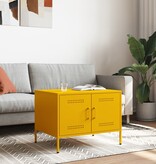 VidaXL Salontafel 68x50x50,5 cm koudgewalst staal mosterdgeel