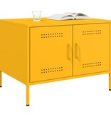 VidaXL Salontafel 68x50x50,5 cm koudgewalst staal mosterdgeel