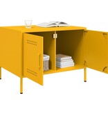 VidaXL Salontafel 68x50x50,5 cm koudgewalst staal mosterdgeel