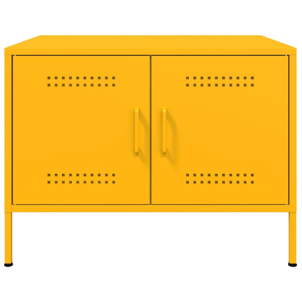 VidaXL Salontafel 68x50x50,5 cm koudgewalst staal mosterdgeel