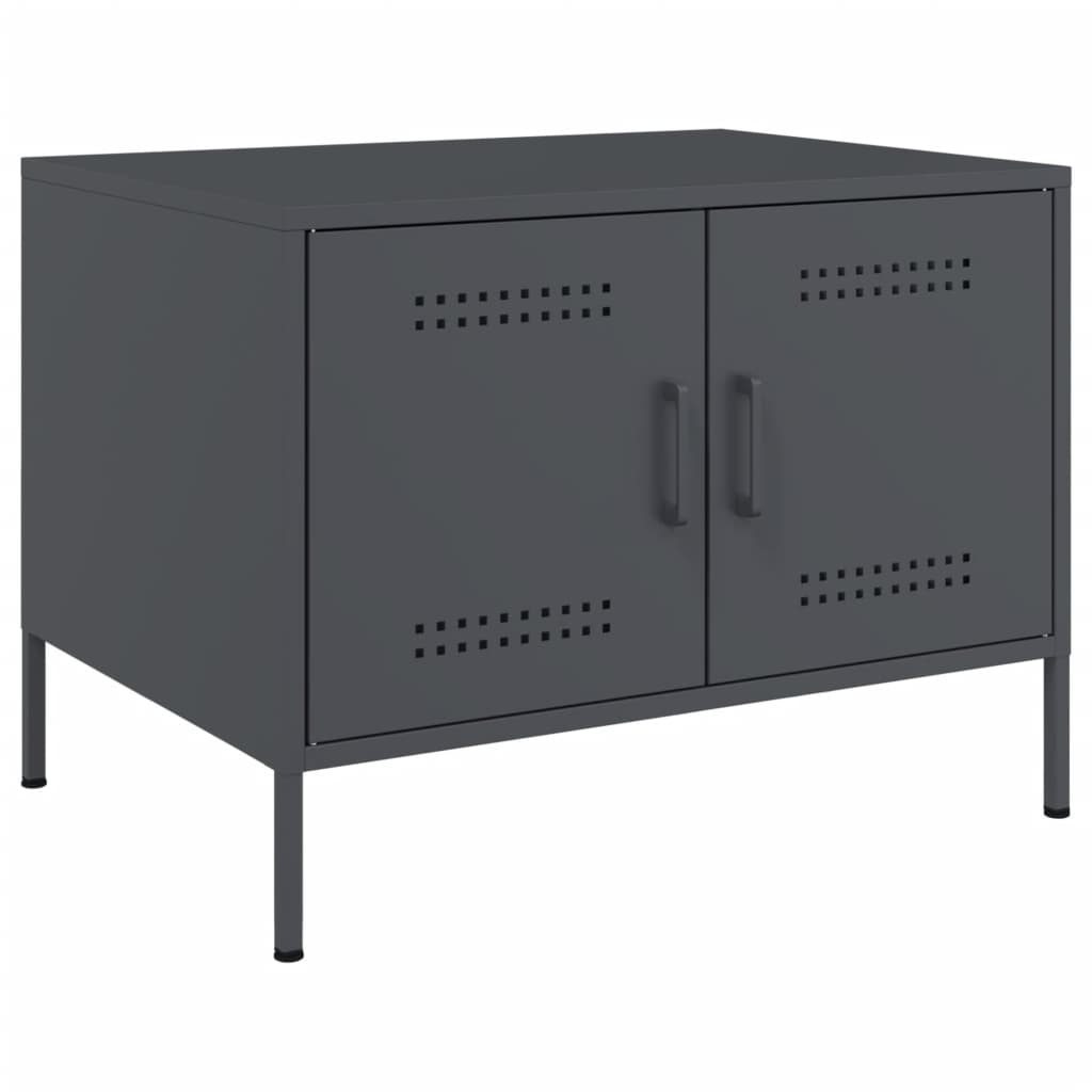 VidaXL Salontafel 68x50x50,5 cm koudgewalst staal antracietkleurig