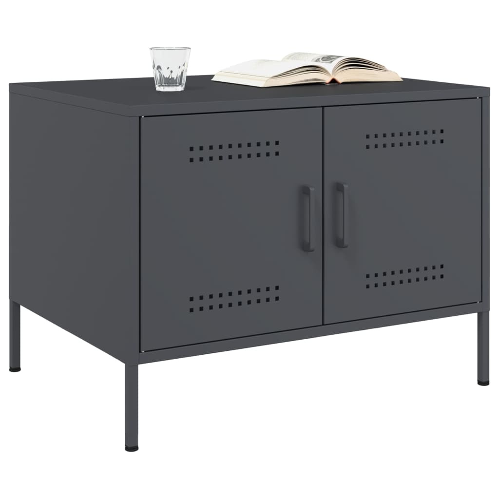 VidaXL Salontafel 68x50x50,5 cm koudgewalst staal antracietkleurig