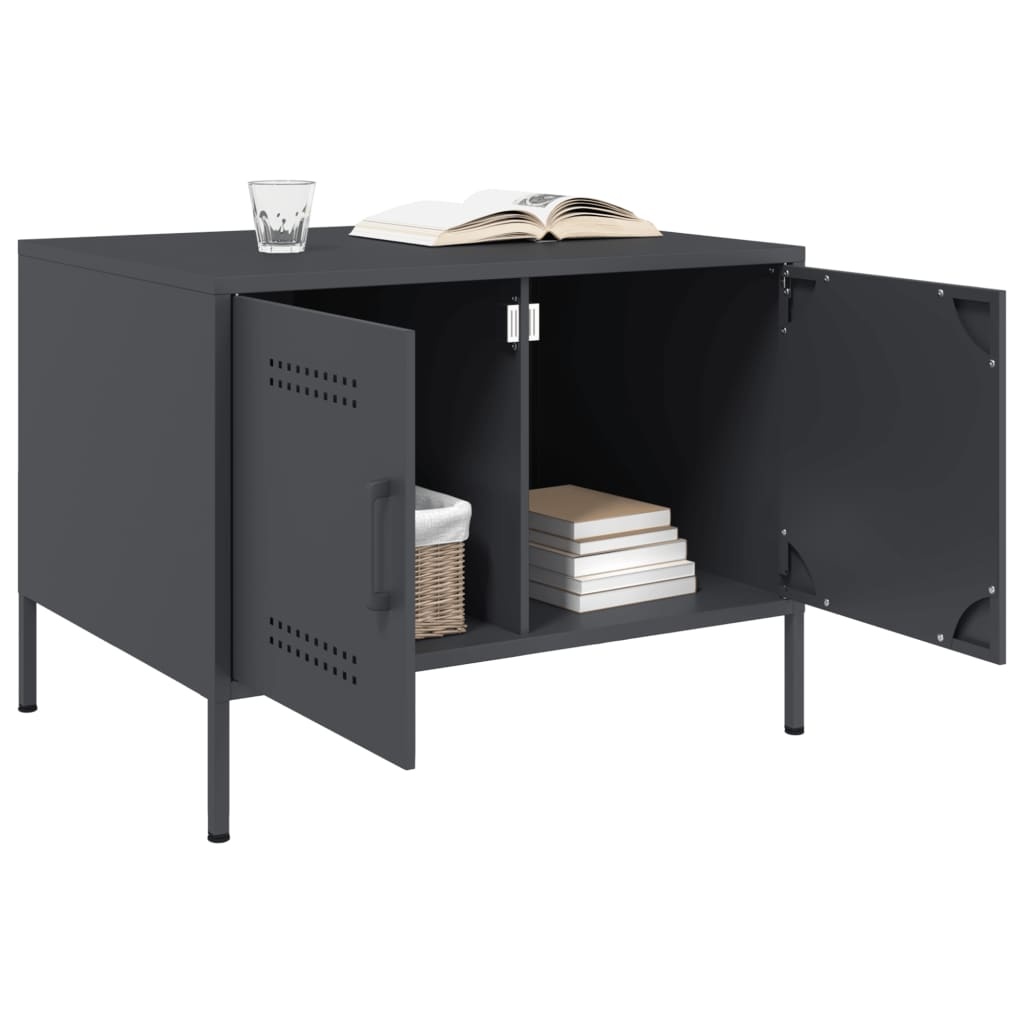 VidaXL Salontafel 68x50x50,5 cm koudgewalst staal antracietkleurig