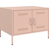 VidaXL Salontafel 68x50x50,5 cm koudgewalst staal roze