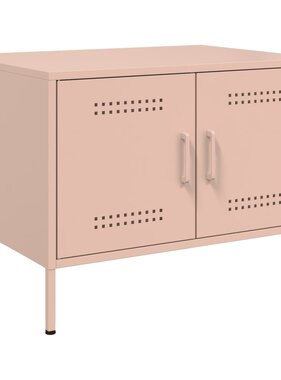 VidaXL Salontafel 68x50x50,5 cm koudgewalst staal roze