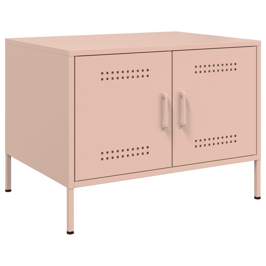 VidaXL Salontafel 68x50x50,5 cm koudgewalst staal roze