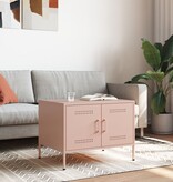 VidaXL Salontafel 68x50x50,5 cm koudgewalst staal roze