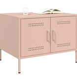 VidaXL Salontafel 68x50x50,5 cm koudgewalst staal roze