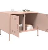 VidaXL Salontafel 68x50x50,5 cm koudgewalst staal roze