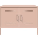 VidaXL Salontafel 68x50x50,5 cm koudgewalst staal roze