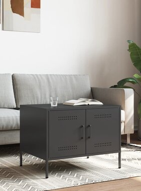 VidaXL Salontafel 68x50x50,5 cm koudgewalst staal zwart