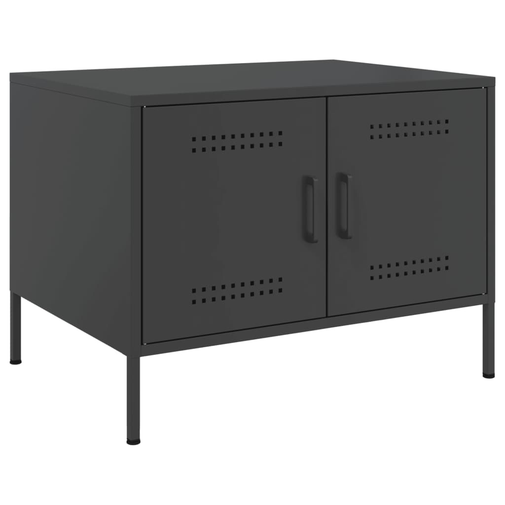 VidaXL Salontafel 68x50x50,5 cm koudgewalst staal zwart