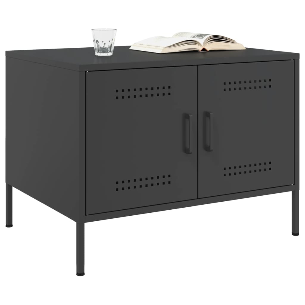 VidaXL Salontafel 68x50x50,5 cm koudgewalst staal zwart