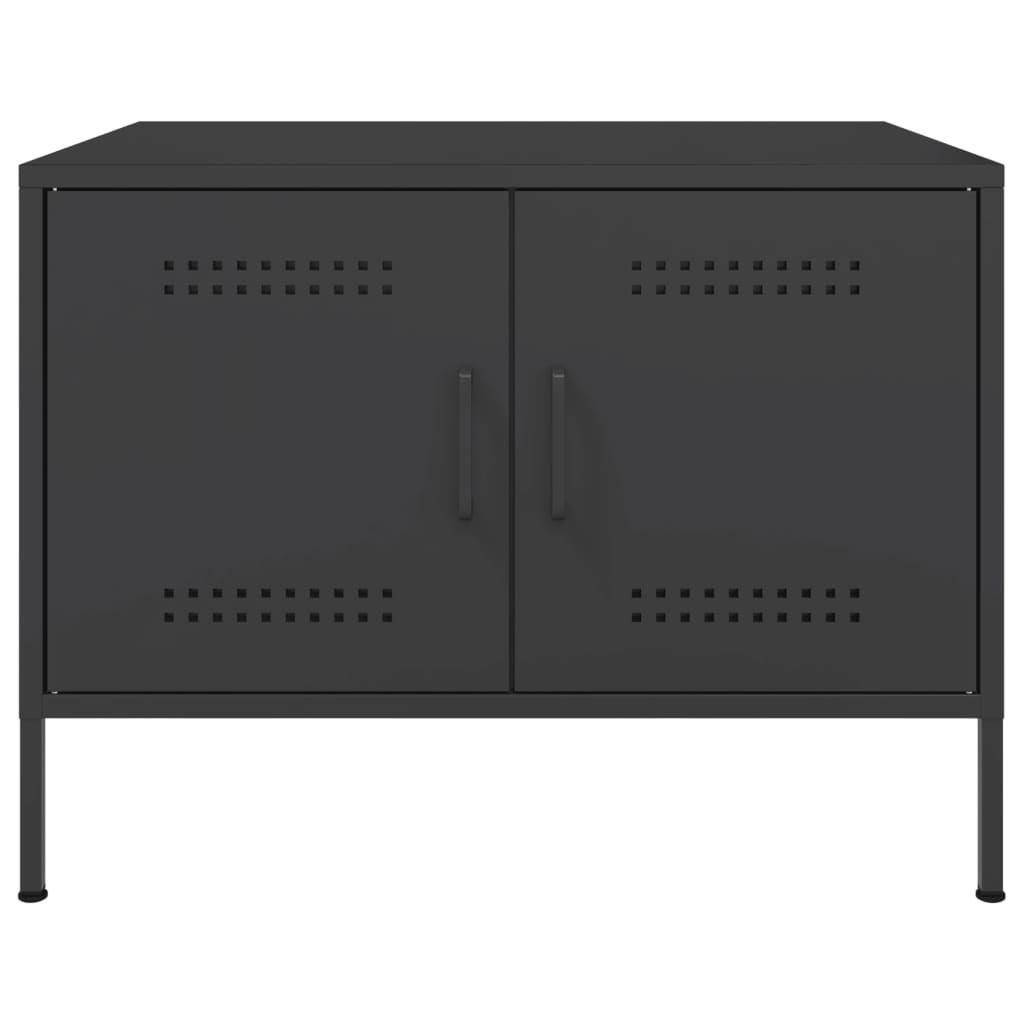 VidaXL Salontafel 68x50x50,5 cm koudgewalst staal zwart