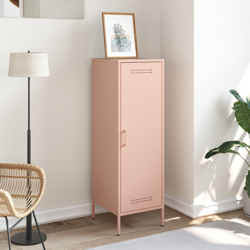VidaXL Hoge kast 36x39x113 cm staal roze