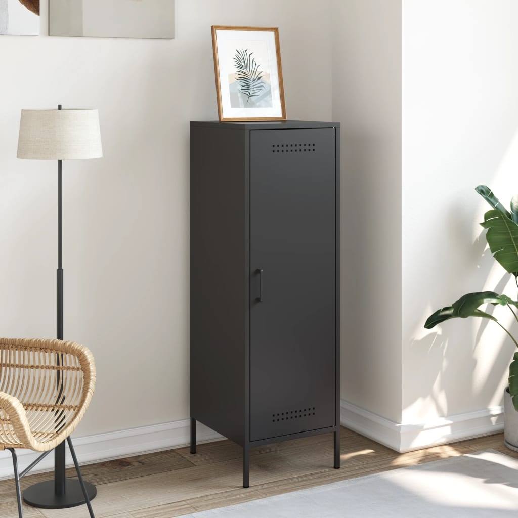 VidaXL Hoge kast 36x39x113 cm staal zwart