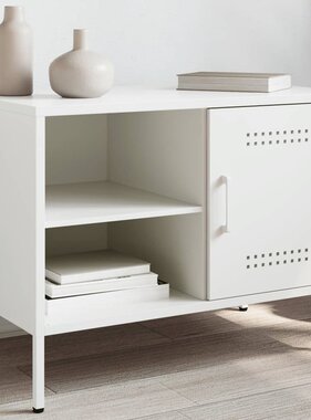 VidaXL Tv-meubel 68x39x50,5 cm staal wit