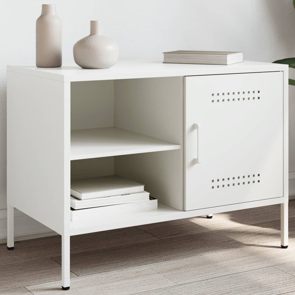 VidaXL Tv-meubel 68x39x50,5 cm staal wit