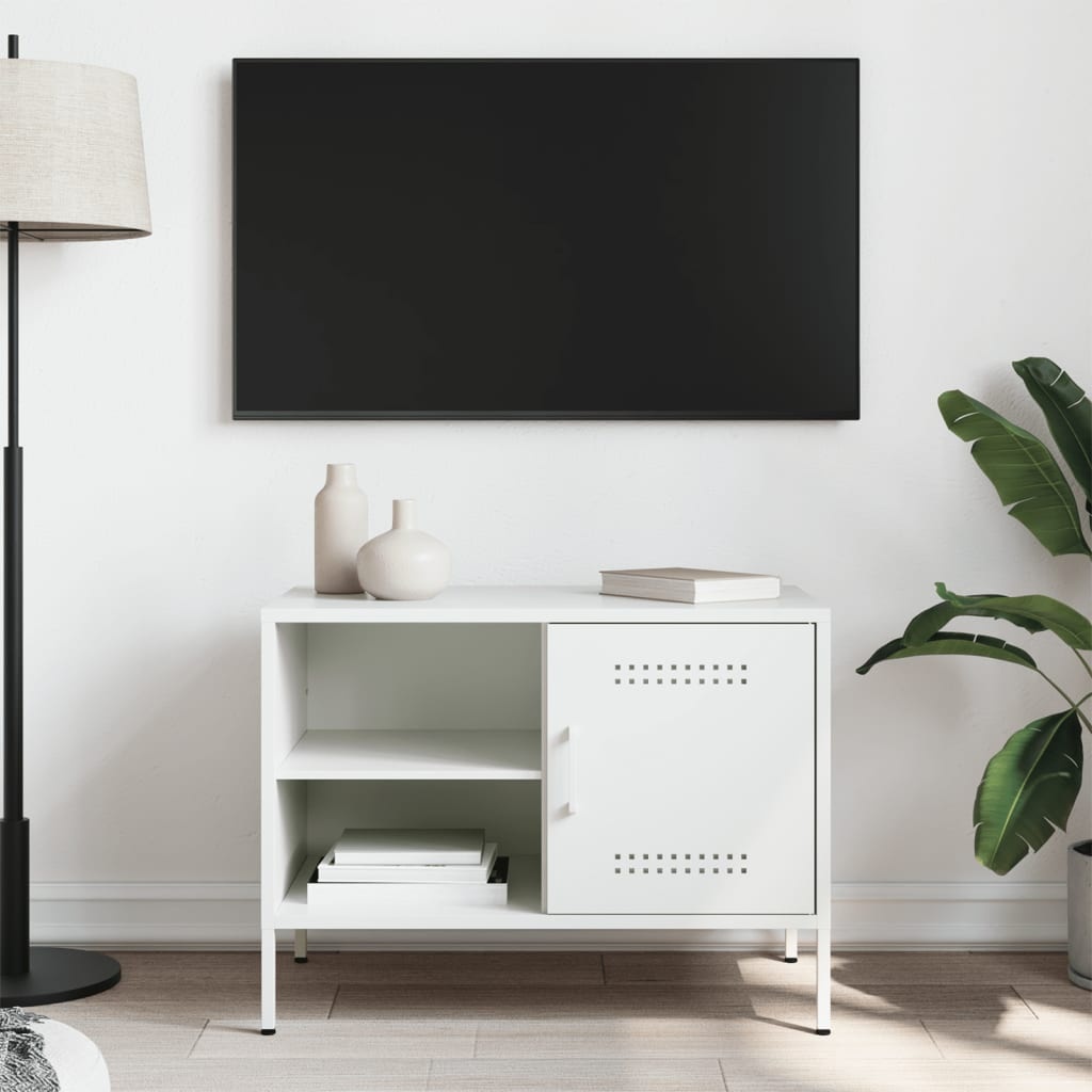 VidaXL Tv-meubel 68x39x50,5 cm staal wit