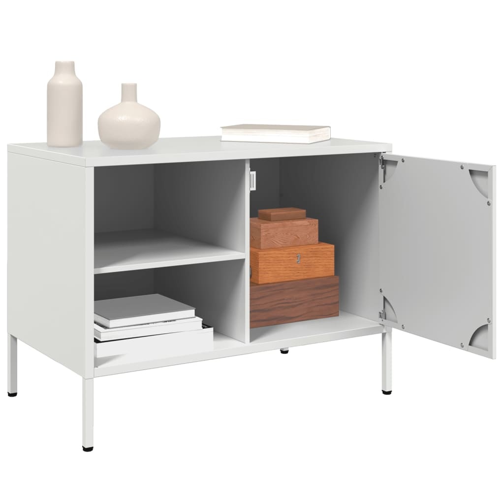 VidaXL Tv-meubel 68x39x50,5 cm staal wit