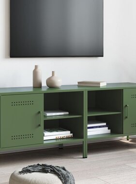 VidaXL Tv-meubelen 2 st 68x39x50,5 cm staal olijfgroen
