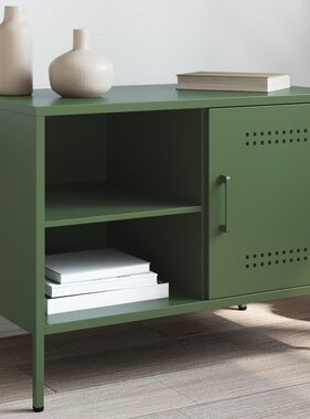 VidaXL Tv-meubel 68x39x50,5 cm staal olijfgroen