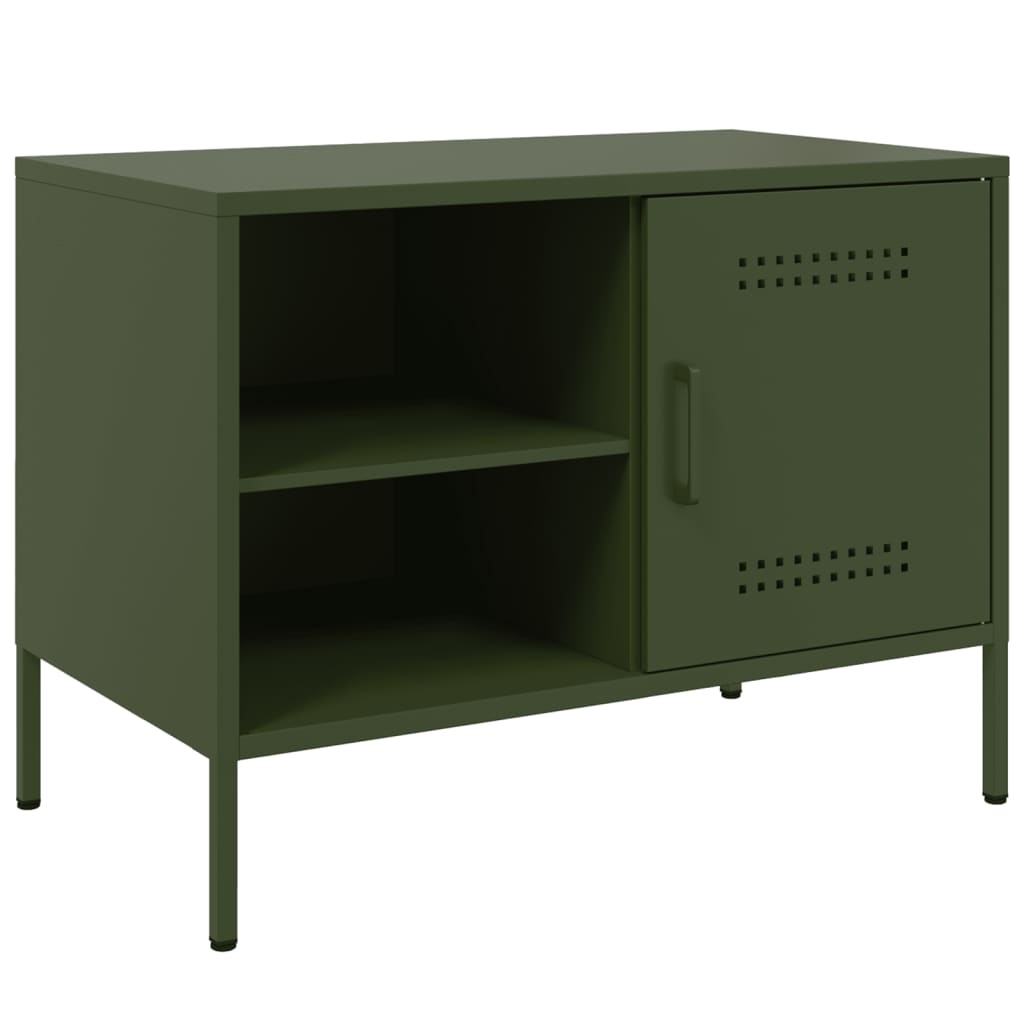 VidaXL Tv-meubel 68x39x50,5 cm staal olijfgroen
