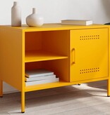VidaXL Tv-meubel 68x39x50,5 cm staal mosterdgeel