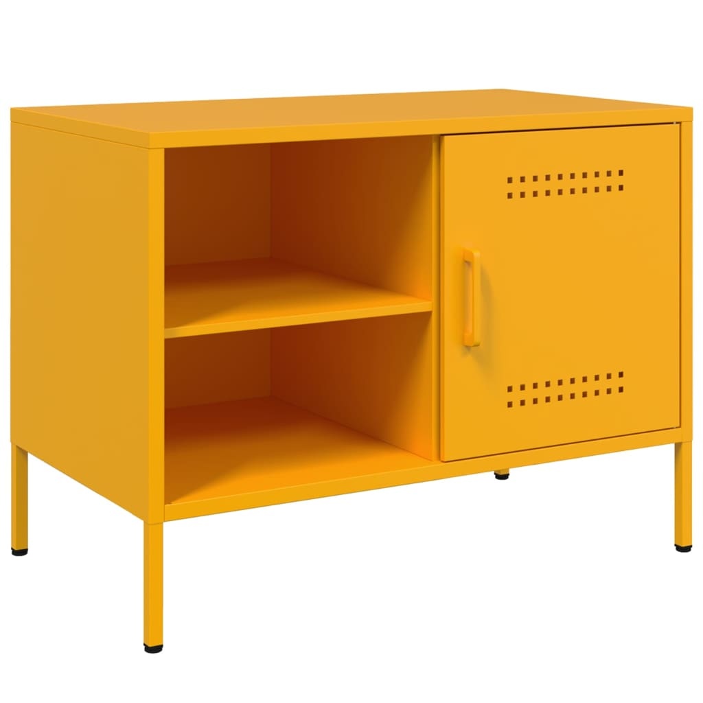 VidaXL Tv-meubel 68x39x50,5 cm staal mosterdgeel