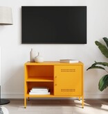 VidaXL Tv-meubel 68x39x50,5 cm staal mosterdgeel