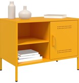 VidaXL Tv-meubel 68x39x50,5 cm staal mosterdgeel