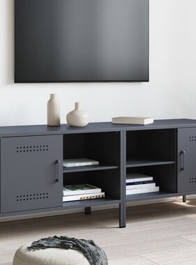 VidaXL Tv-meubelen 2 st 68x39x50,5 cm staal antracietkleurig
