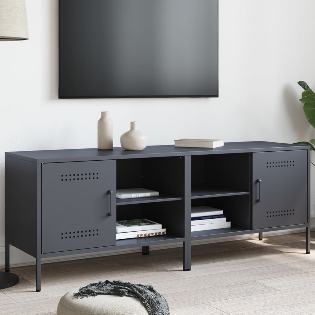 VidaXL Tv-meubelen 2 st 68x39x50,5 cm staal antracietkleurig