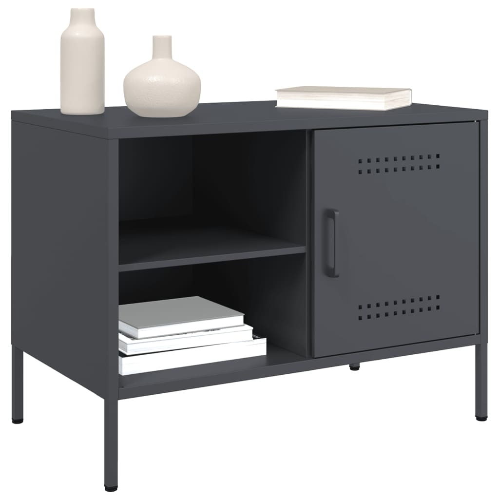 VidaXL Tv-meubelen 2 st 68x39x50,5 cm staal antracietkleurig