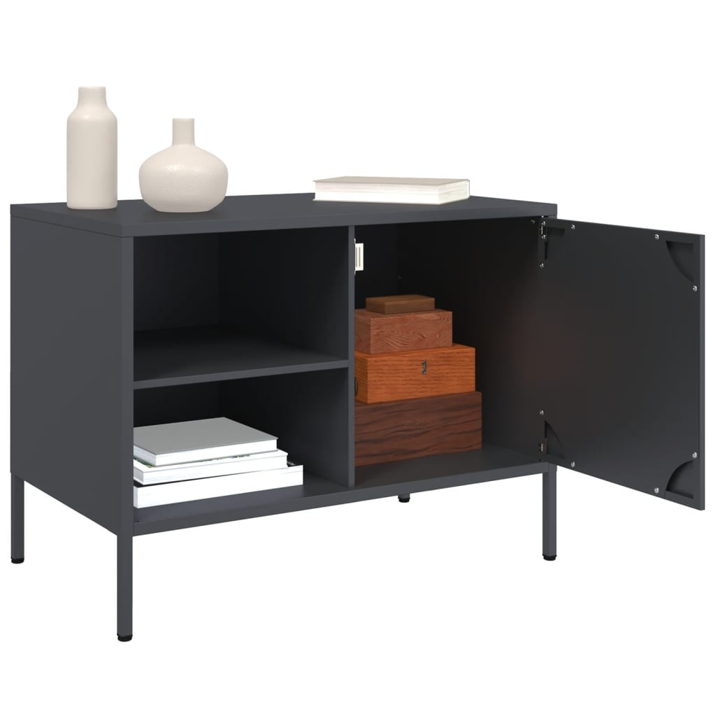 VidaXL Tv-meubelen 2 st 68x39x50,5 cm staal antracietkleurig