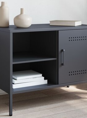 VidaXL Tv-meubel 68x39x50,5 cm staal antracietkleurig